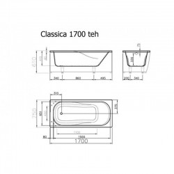 CLASSICA 170 vonios, L formos fasadinis skydas