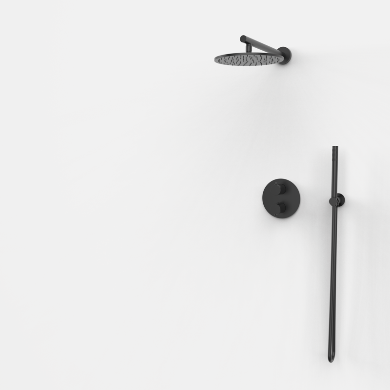 TIME termostatinė 2 funkcijų dušo sistema, PVD juoda, 07047592