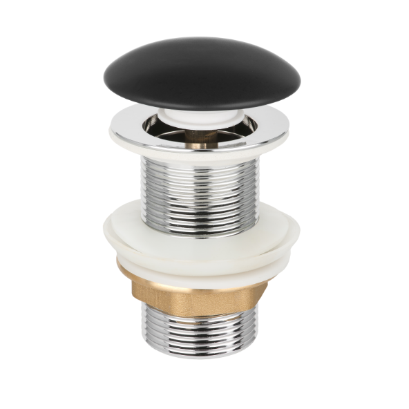 Dugno vožtuvas praustuvui INVENA MATT BLACK, be perpilymo