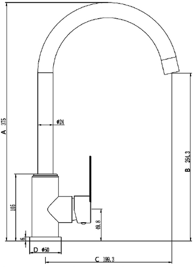 Virtuvinis maišytuvas INVENA IRON 303 INX
