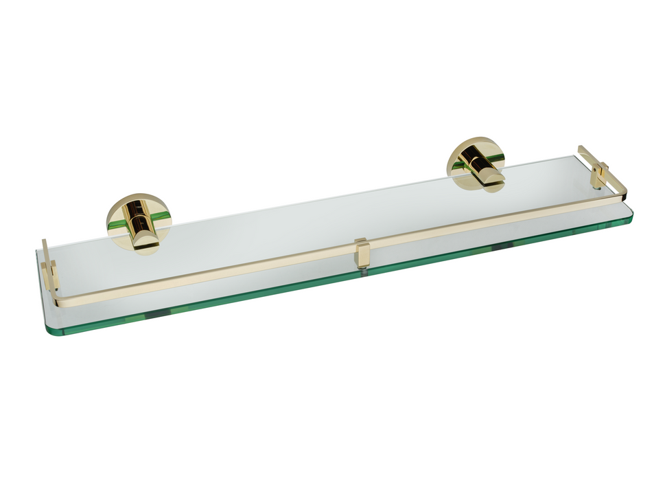 Stiklinė lentynėlė su aukso spalvos rėmeliu