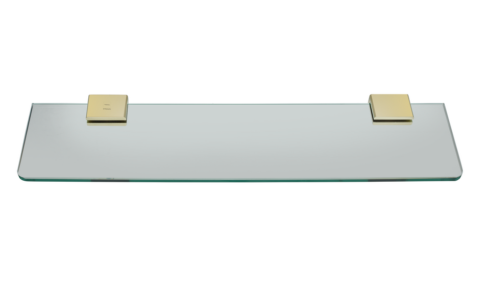 Stiklinė lentynėlė su aukso spalvos laikikliais