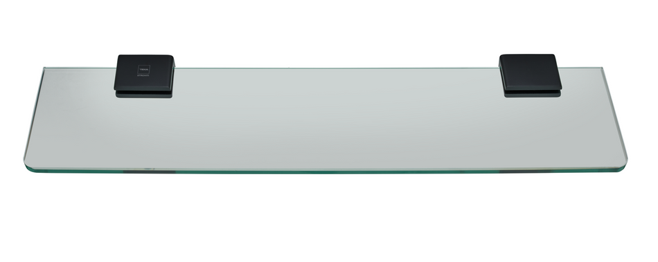 Stiklinė lentynėlė su juodos spalvos laikikliais