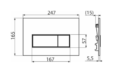 TEKA FLUSH PLATE 70N vandens nuleidimo klavišas