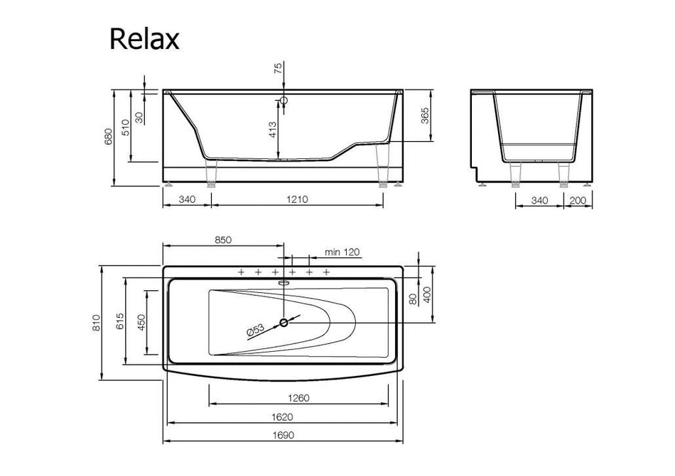VISPOOL RELAX vonios U formos fasadinis skydas