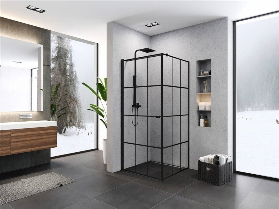 Dušo kabina SUPERIA BLACK GRID 90x90cm