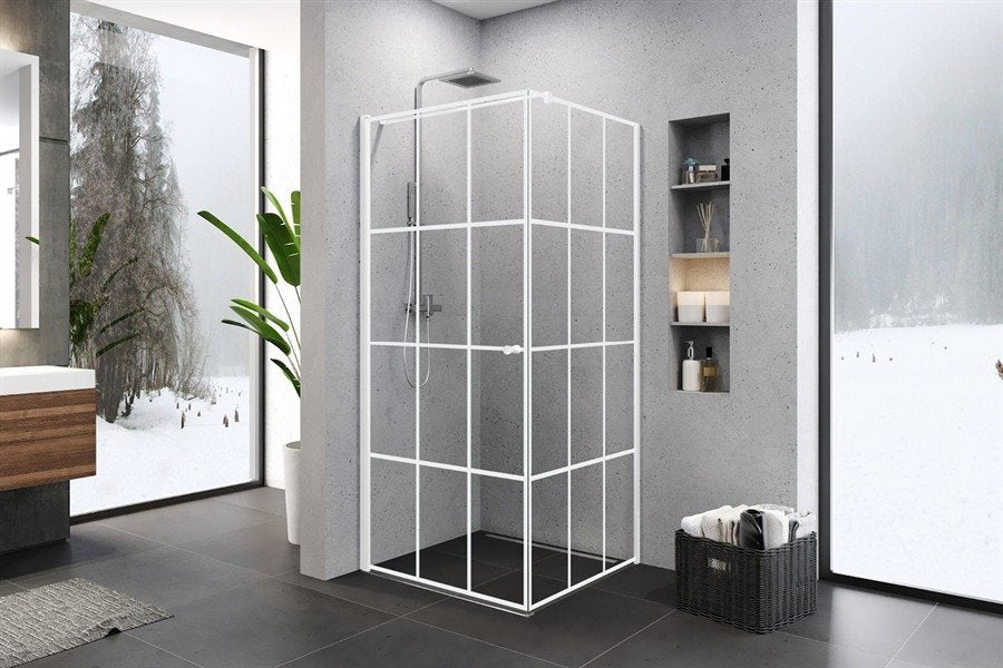 Dušo kabina SUPERIA WHITE GRID 90x90cm