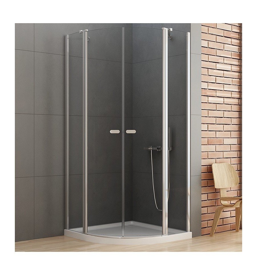 Pusapvalė dušo kabina NEW SOLEO, 2 durys