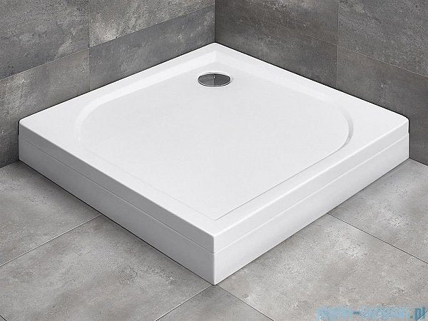 Radaway Delos C kvadratinis akrilinis dušo padėklas su uždanga