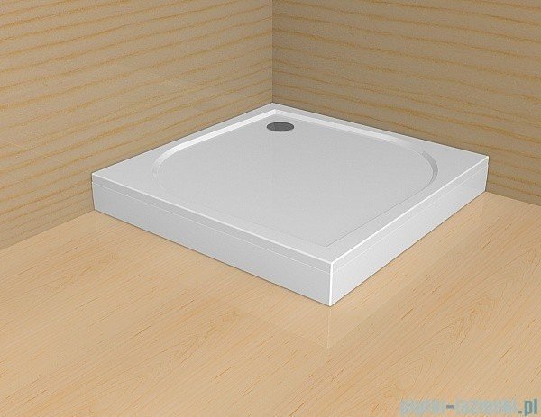 Radaway Delos C kvadratinis akrilinis dušo padėklas su uždanga, 90x90