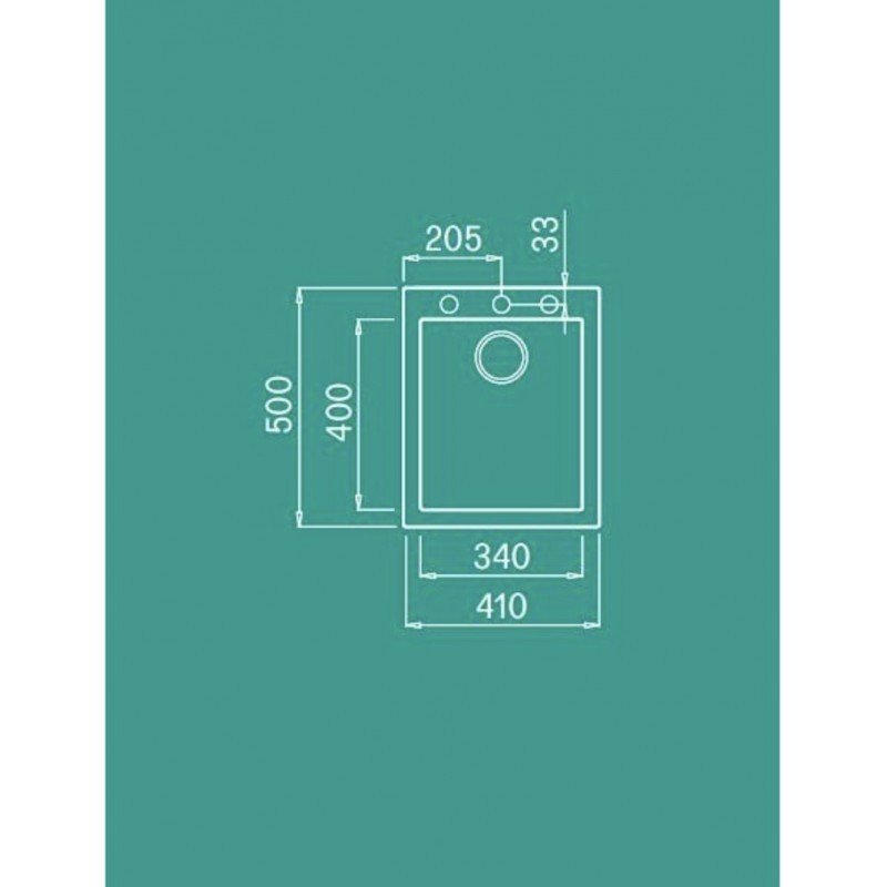 LIEJA granitinė plautuvė CLIVO  1 B pilka