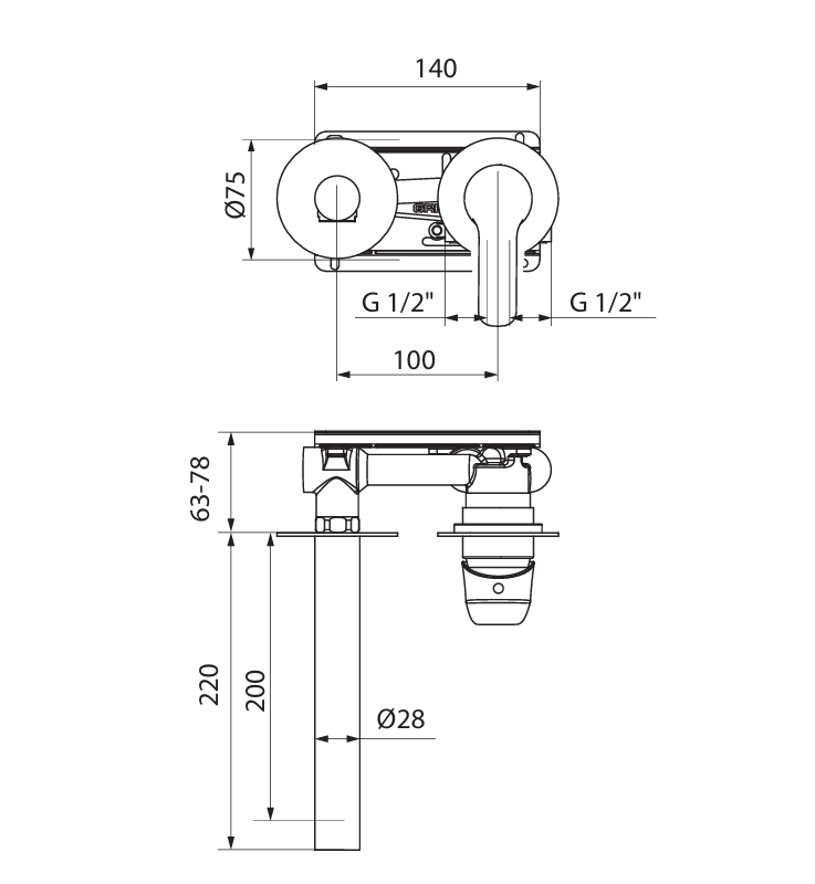 TENDER potinkinis praustuvo maišytuvas, PVD matinis auksas, 923988