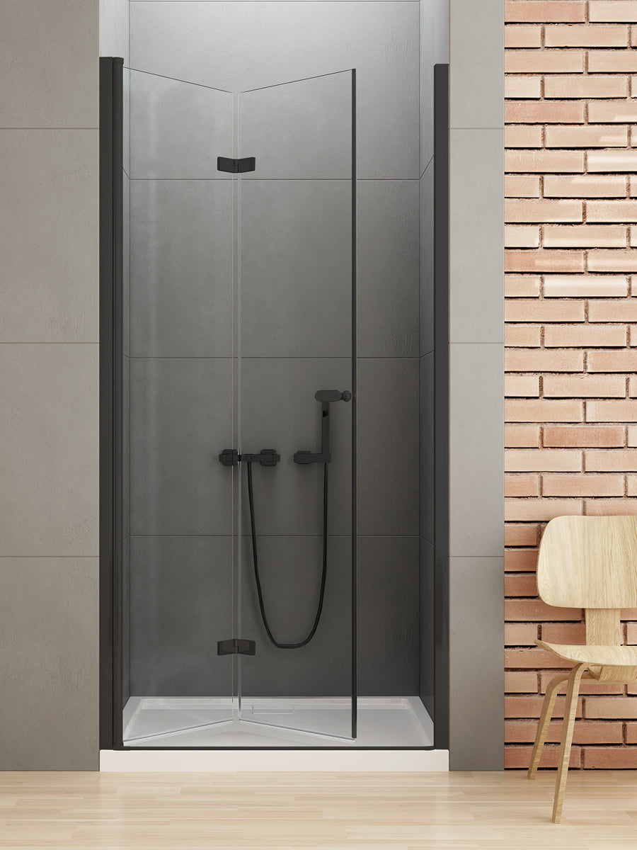 Dušo durys NEW SOLEO BLACK 93cm, kairė