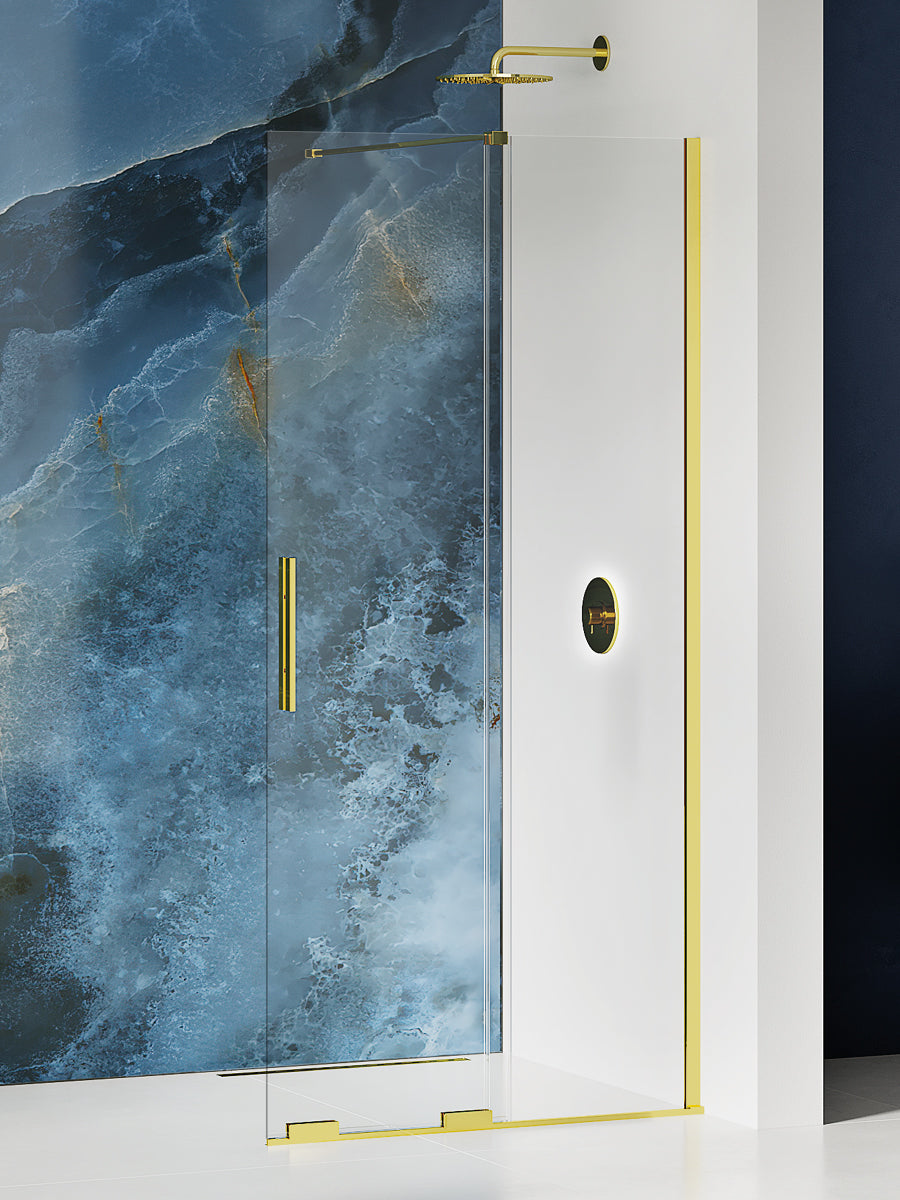 Stumdomos dušo durys SMART LIGHT GOLD 90cm